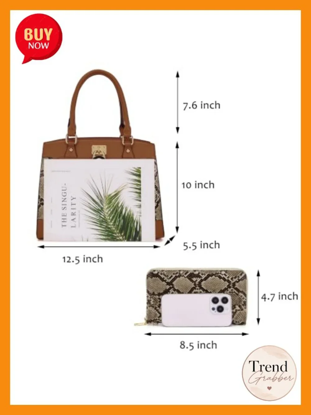 Vegan Leather RFID Satchel Tote Set with Wallet 3-Piece Top Handle
